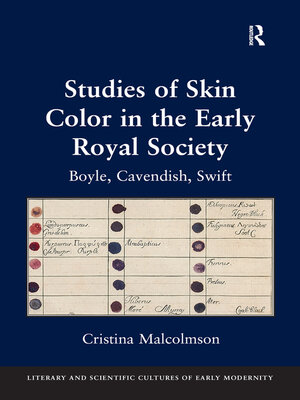 cover image of Studies of Skin Color in the Early Royal Society